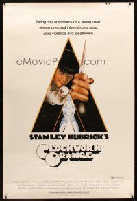 1j162 CLOCKWORK ORANGE x-rated 40x60 '72 Kubrick classic, Castle art of Malcolm McDowell!