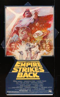 1j077 EMPIRE STRIKES BACK standee R81 George Lucas sci-fi classic, cool artwork by Tom Jung!