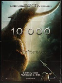 1k524 10,000 BC teaser French 1p '08 cool image of hunter & wooly mammoth!
