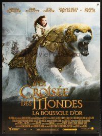 1k640 GOLDEN COMPASS French 1p '07 cool close image of girl riding armored polar bear!
