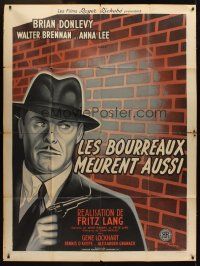 1k648 HANGMEN ALSO DIE French 1p '47 directed by Fritz Lang, different art of Brian Donlevy w/gun!