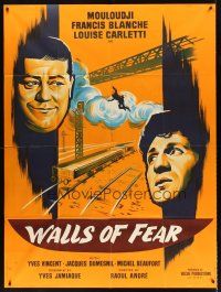 1k657 HIDEOUT French 1p '62 La planque, art of top stars by railroad tracks, Walls of Fear!