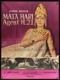 1k711 MATA HARI, AGENT H21 style A French 1p '64 different art of sexy spy Jeanne Moreau by Mascii!