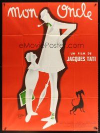1k720 MON ONCLE French 1p R70s wonderful art of Jacques Tati as My Uncle, Mr. Hulot!