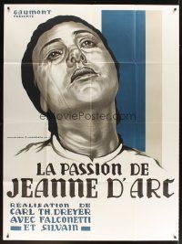 1k734 PASSION OF JOAN OF ARC French 1p R78 Carl Theodor Dreyer classic, different art by Mercier!
