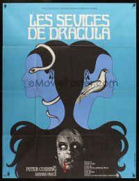 1k813 TWINS OF EVIL French 1p '72 cool completely different vampire art by Bacha!