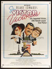 1k820 VICTOR VICTORIA French 1p '82 different art of Julie Andrews, Garner & Preston,Blake Edwards