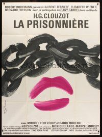 1k833 WOMAN IN CHAINS French 1p '68 Henri Clouzot's La Prisonniere, different Coppon art!