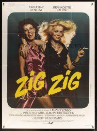 1k838 ZIG-ZAG French 1p '75 sexy smoking Catherine Deneuve & Bernadette Lafont!