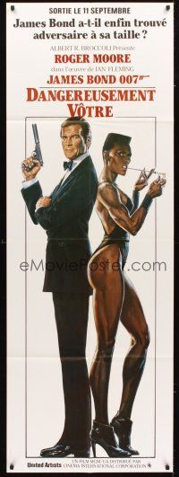 1k522 VIEW TO A KILL French door-panel '85 art of Roger Moore as James Bond 007 by Daniel Goozee!