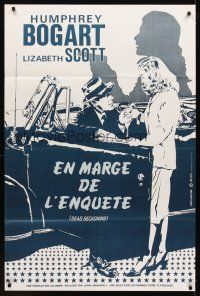 1k501 DEAD RECKONING French 31x47 R82 Humphrey Bogart & sexy Lizabeth Scott by car!