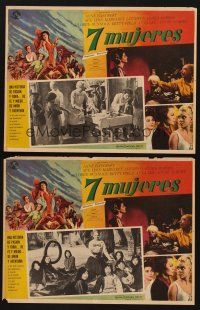 1k472 7 WOMEN 2 Mexican LCs '66 directed by John Ford, Anne Bancroft, Sue Lyon, art of top stars!