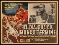 1k302 DAY THE WORLD ENDED Mexican LC '56 Roger Corman,art of sexy girl attacked by monster from Hell