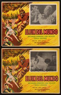 1k475 DAY THE WORLD ENDED 2 Mexican LCs R60s Roger Corman, sexy girl attacked by monster from Hell!