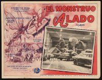 1k303 DEADLY MANTIS Mexican LC '57 cool different art of giant insect destroying ocean liner!