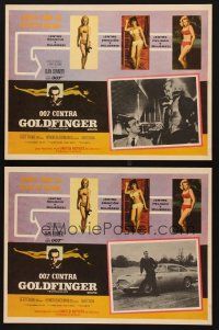1k481 GOLDFINGER 2 Mexican LCs '64 Sean Connery as James Bond with Aston Martin & Honor Blackman!