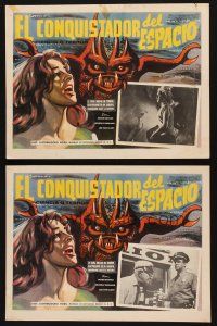 1k483 IT CONQUERED THE WORLD 2 Mexican LCs R60s Roger Corman, AIP, art of wacky monster & sexy girl