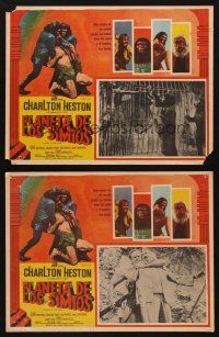 1k488 PLANET OF THE APES 2 Mexican LCs '68 Charlton Heston, classic sci-fi, different border art!
