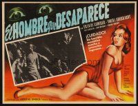 1k380 RETURN OF DRACULA Mexican LC '58 art of sexy girl being watched by creepy vampire eyes!
