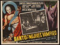 1k388 SAMSON VERSUS THE VAMPIRE WOMEN Mexican LC '62 cool artwork of masked wrestler Santo!