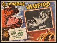 1k414 VAMPIRE Mexican LC '57 John Beal, it claws, it drains blood, monster close up!