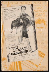 1k171 ARROWSMITH pressbook '31 Ronald Colman, Helen Hayes, directed by John Ford!