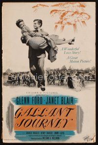 1k197 GALLANT JOURNEY pressbook '46 Glenn Ford & sexy Janet Blair, William Wellman