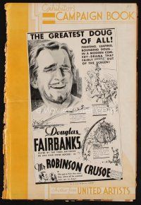 1k232 MR. ROBINSON CRUSOE pressbook '32 art of dashing hero Douglas Fairbanks in the South Seas!
