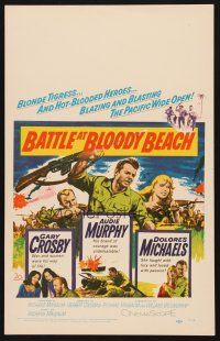 1k090 BATTLE AT BLOODY BEACH WC '61 Audie Murphy blazing and blasting the Pacific wide open!