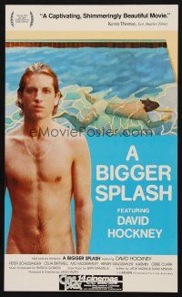 1k094 BIGGER SPLASH WC '74 barechested David Hockney by pool, classic gay documentary!