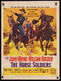 1k123 HORSE SOLDIERS WC '59 art of U.S. Cavalrymen John Wayne & William Holden, John Ford