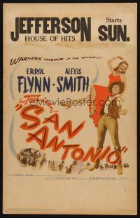 1k146 SAN ANTONIO WC '45 great full-length image of Alexis Smith on Errol Flynn's shoulder!
