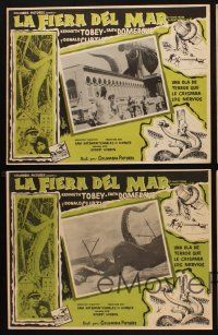 1k455 IT CAME FROM BENEATH THE SEA 4 Mexican LCs '55 Ray Harryhausen, cool special effects images!