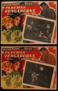 1k451 RACHEL & THE STRANGER 5 Mexican LCs R50s William Holden, Robert Mitchum, Loretta Young!