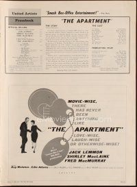 1k170 APARTMENT pressbook '60 Billy Wilder, Jack Lemmon, Shirley MacLaine!