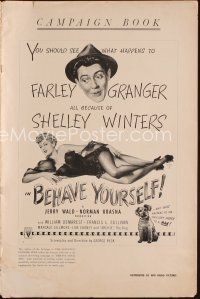 1k173 BEHAVE YOURSELF pressbook '51 art of sexy Shelley Winters by Alberto Vargas!