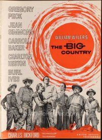 1k174 BIG COUNTRY pressbook '58 Gregory Peck, Charlton Heston, William Wyler classic!