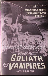 1k201 GOLIATH & THE VAMPIRES pressbook '64 Gordon Scott saves kidnapped women from an evil zombie!