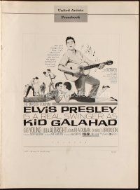 1k215 KID GALAHAD pressbook '62 art of Elvis Presley singing with guitar, boxing, and romancing!