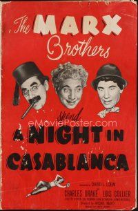 1k234 NIGHT IN CASABLANCA pressbook '46 great images of The Marx Brothers, Groucho, Chico & Harpo!