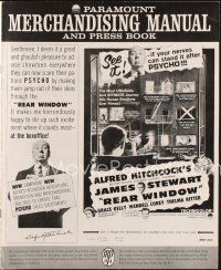 1k240 REAR WINDOW pressbook R62 Alfred Hitchcock, voyeur Jimmy Stewart & sexy Grace Kelly!