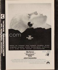 1k242 ROSEMARY'S BABY pressbook '68 Roman Polanski, Mia Farrow, creepy baby carriage horror image!