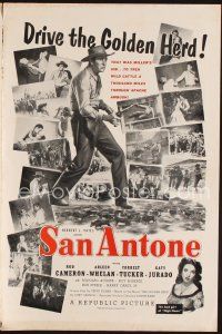 1k244 SAN ANTONE pressbook '53 cowboy Rod Cameron & Katy Jurado!