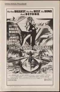 1k255 SPY WHO LOVED ME pressbook '77 art of Roger Moore as James Bond 007 by Bob Peak!
