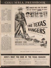 1k261 TEXAS RANGERS pressbook '51 art of cowboy lawman George Montgomery, Gale Storm