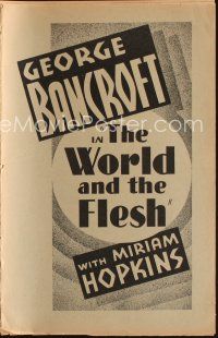 1k270 WORLD & THE FLESH pressbook '32 George Bancroft betrays his country cause of Miriam Hopkins