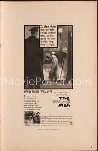 1k271 WRONG MAN pressbook '57 Henry Fonda, Vera Miles, Alfred Hitchcock, cool rear view mirror art!