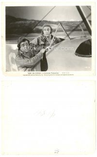 1m331 KEEP 'EM FLYING 8x10 still '41 close up of Bud Abbott & Lou Costello in airplane!