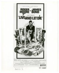 1m382 LIVE & LET DIE 8x10 still '73 art of Roger Moore as James Bond from the three-sheet!
