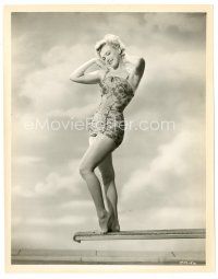 1m420 MARILYN MONROE 8x10 still '50s incredible full-length portrait standing on diving board!